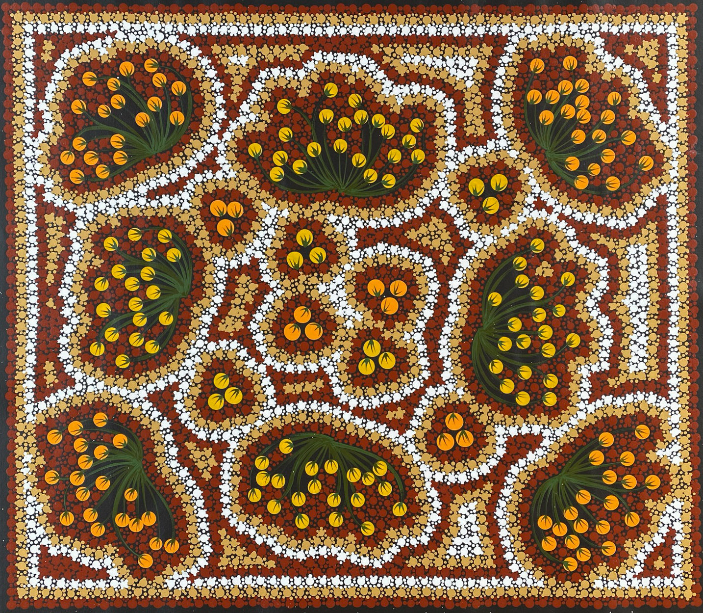 Brenda Nangala - Derby - Western Australia - Bush Raisin - Bush Tucker - Australian Art - Indigenous Art - Aboriginal Art - Dot Painting - Dot Art - Traditional Art - Darwin Based Gallery 