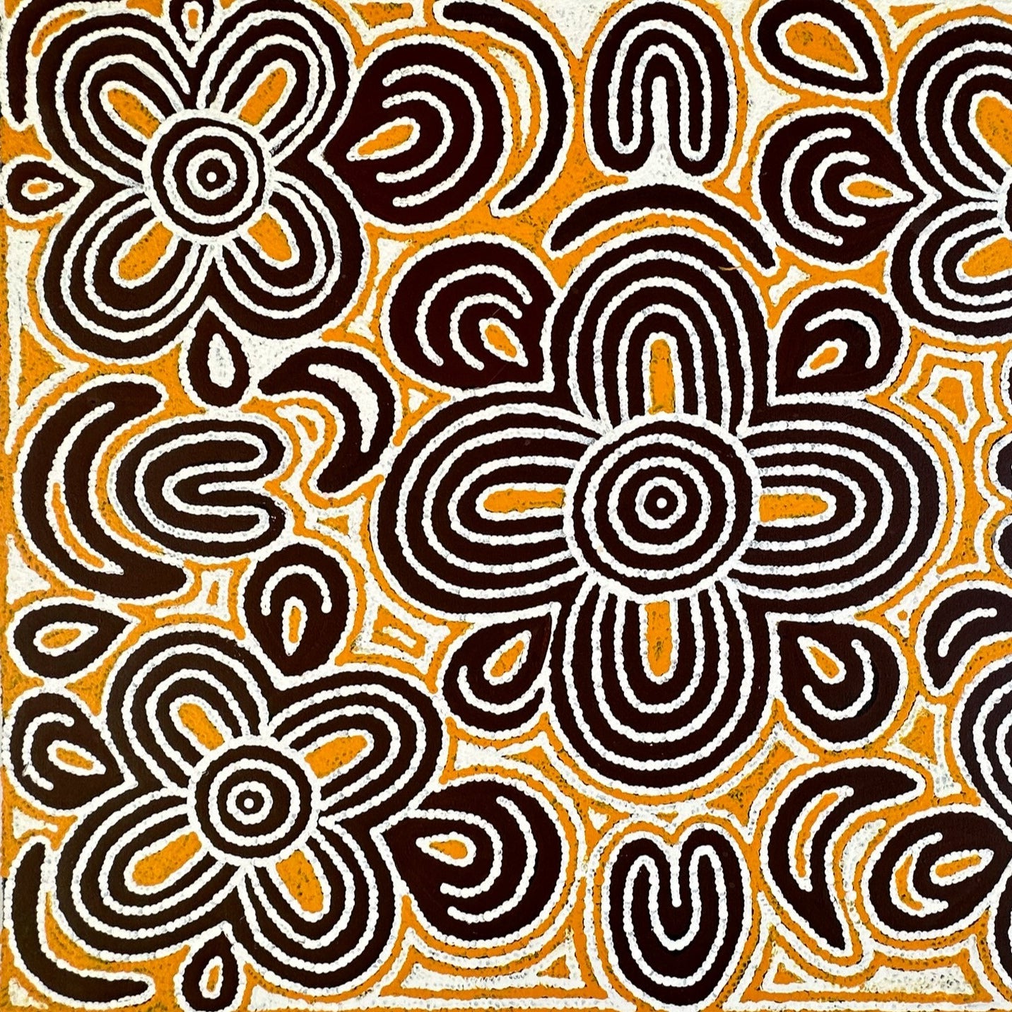 Mary Dixon Nungarrayi Papunya Indigneous Art Aboriginal Art Australian Art Traditional Art Contemporary Art Symbolism Iconography art Yellow Aboriginal Symbols