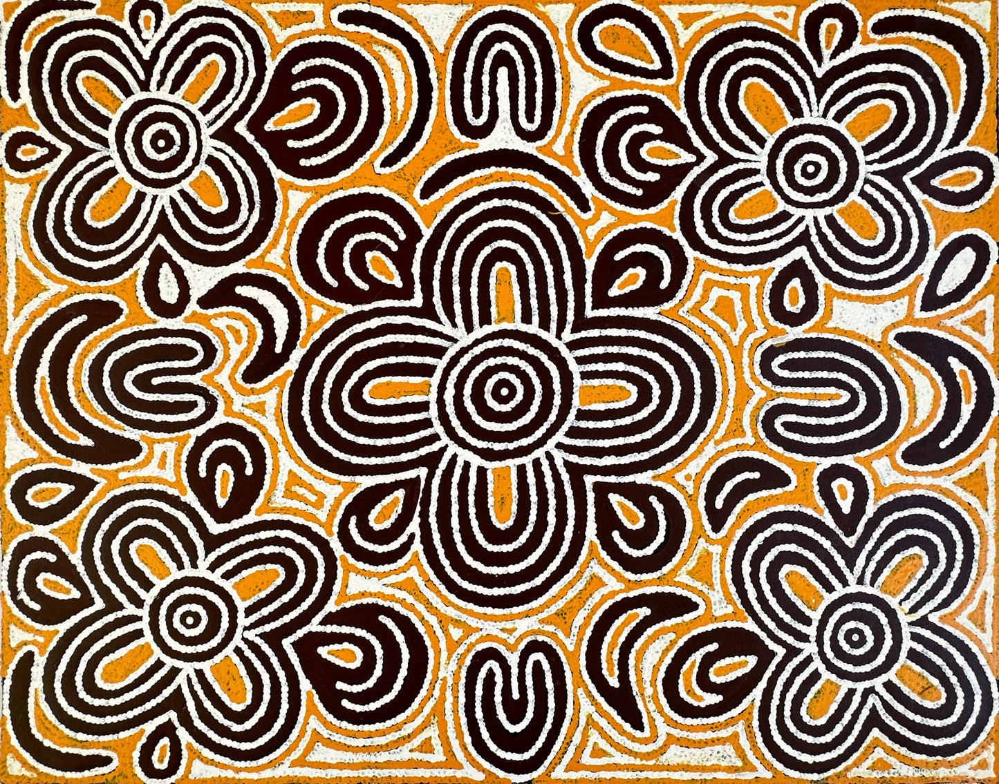 Mary Dixon Nungarrayi Papunya Indigneous Art Aboriginal Art Australian Art Traditional Art Contemporary Art Symbolism Iconography art Yellow Aboriginal Symbols