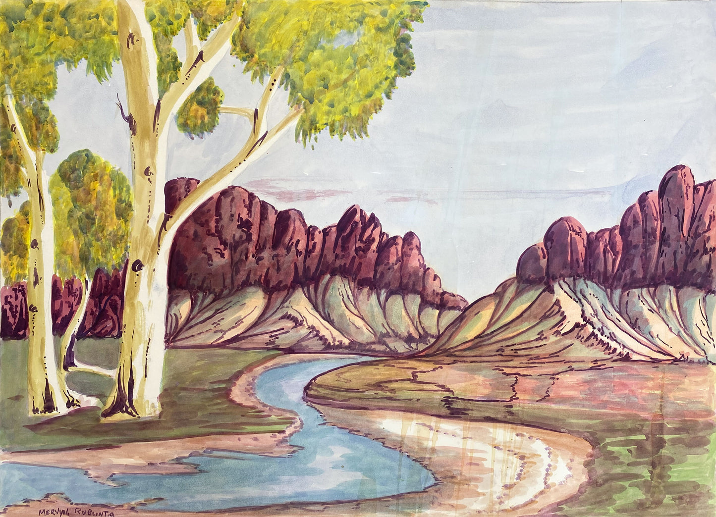 MERVYN RUBUNTJA - Central Australian Landscape