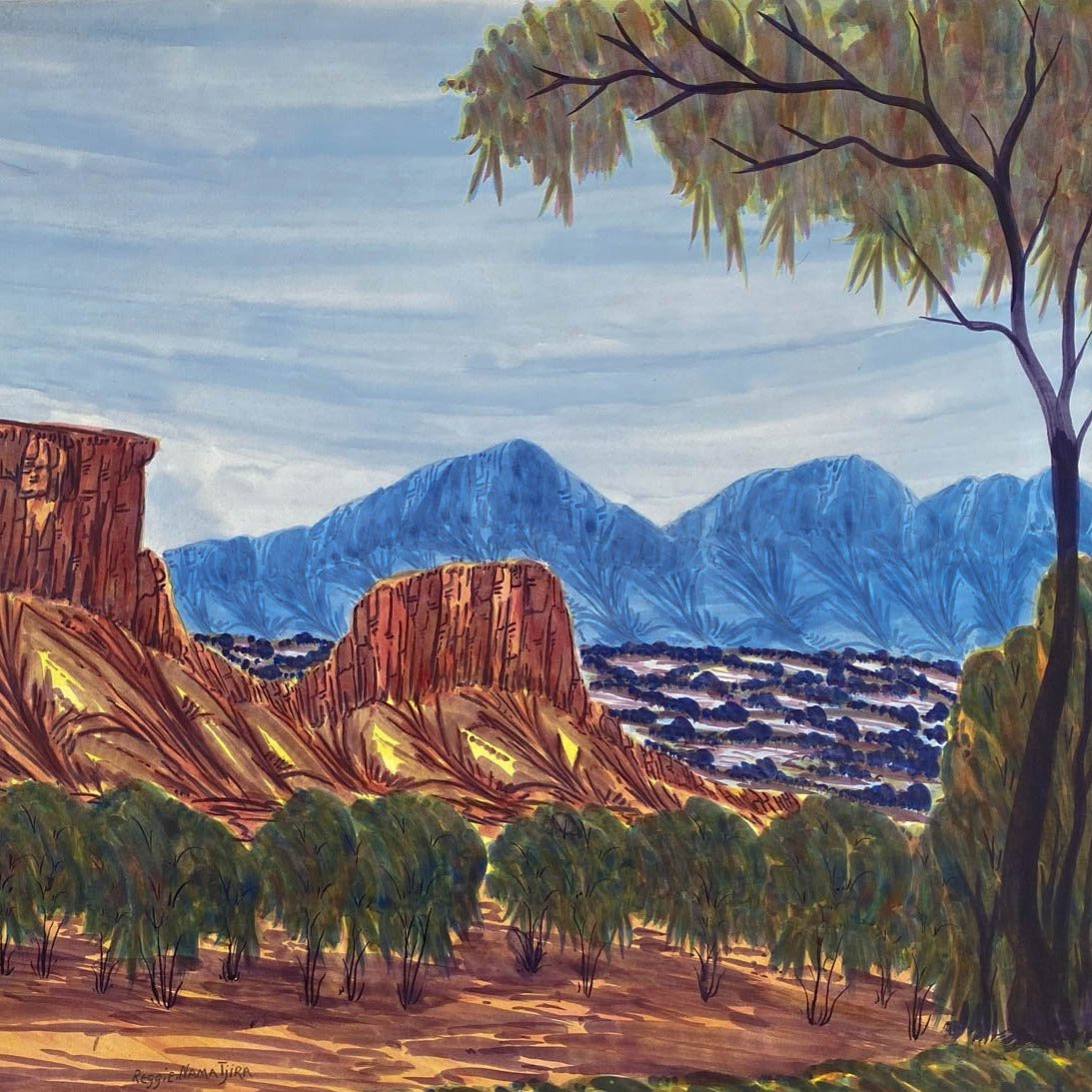 REGGIE (REGINALD) NAMATJIRA - Central Australian Landscape