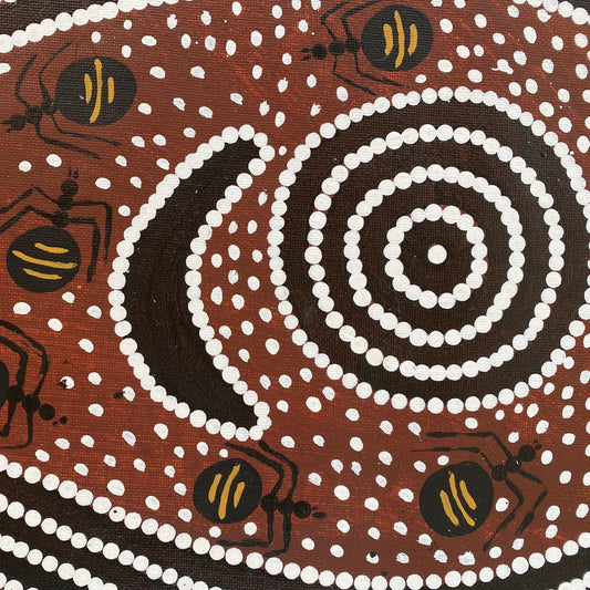 Rex Daniel Granites Japanangka, Yuendumu, Northern Territory, Warlpiri, Bush Tucker, Honey Ant, My Country, Central Desert, Aboriginal Art, Indigenous Art, Australian Art, Indigenous art for sale, Aboriginal art for sale, Bush Tucker, My Country, Centenary Medal, interior design, wall art, altyerre aboriginal art, Darwin art gallery, family business, ethical art, authentic art, outback Australia, décor,